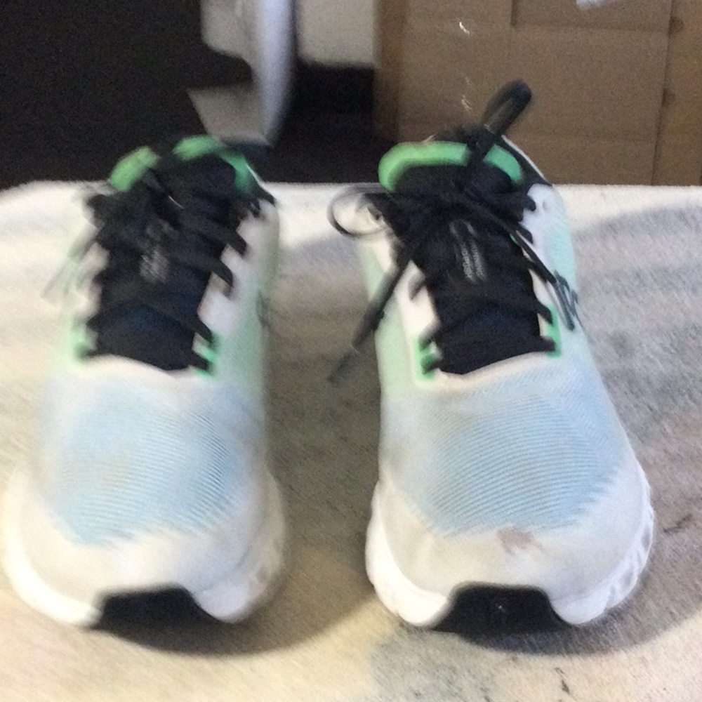 Kids' White and Green Athletic Shoes